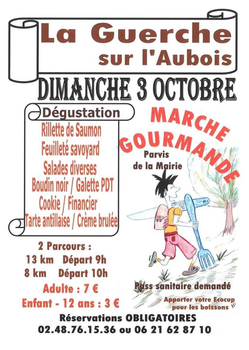 marche gourmande La Guerche sur l'aubois dimanche 3 Octobre